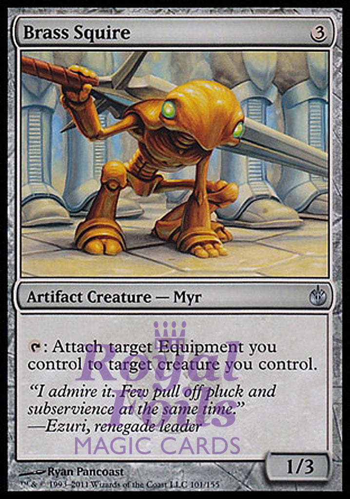 Brass Squire 1x FOIL MBS MTG Mirrodin Besieged Uncommon MINT artifact