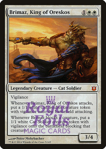 **1x FOIL Brimaz, King of Oreskos** BNG MTG Born of the Gods Mythic MINT white