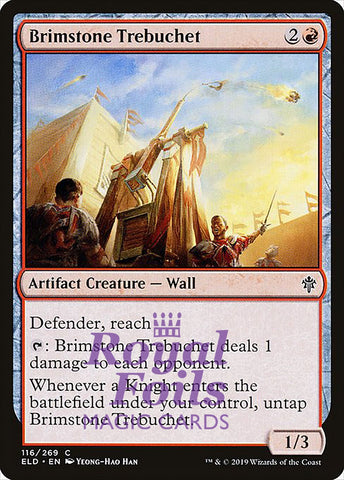 **3x FOIL Brimstone Trebuchet** ELD MTG Throne of Eldraine Common MINT red