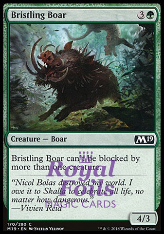 Bristling Boar 4x FOIL M19 MTG Core Set 2019 Common MINT green
