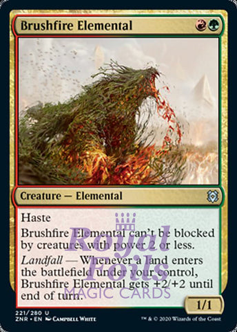 **4x FOIL Brushfire Elemental** ZNR MTG Zendikar Rising Uncommon MINT red green