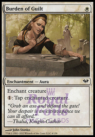Burden of Guilt 4x FOIL DKA MTG Dark Ascension Common MINT white