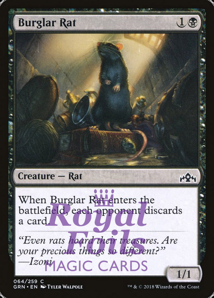 **1x FOIL Burglar Rat** GRN MTG Guilds of Ravnica Common MINT black