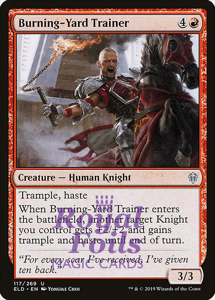 **4x FOIL Burning-Yard Trainer** ELD MTG Throne of Eldraine Uncommon MINT red