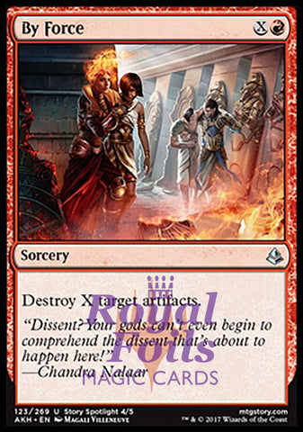 **1x FOIL By Force** AKH MTG Amonkhet Uncommon MINT red