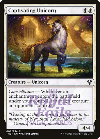 Captivating Unicorn 4x FOIL THB MTG Theros Beyond Death Common MINT white