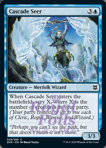 Cascade Seer 4x FOIL ZNR MTG Zendikar Rising Common MINT blue