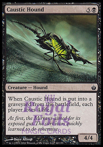 Caustic Hound 4x FOIL MBS MTG Mirrodin Besieged Common MINT black hound
