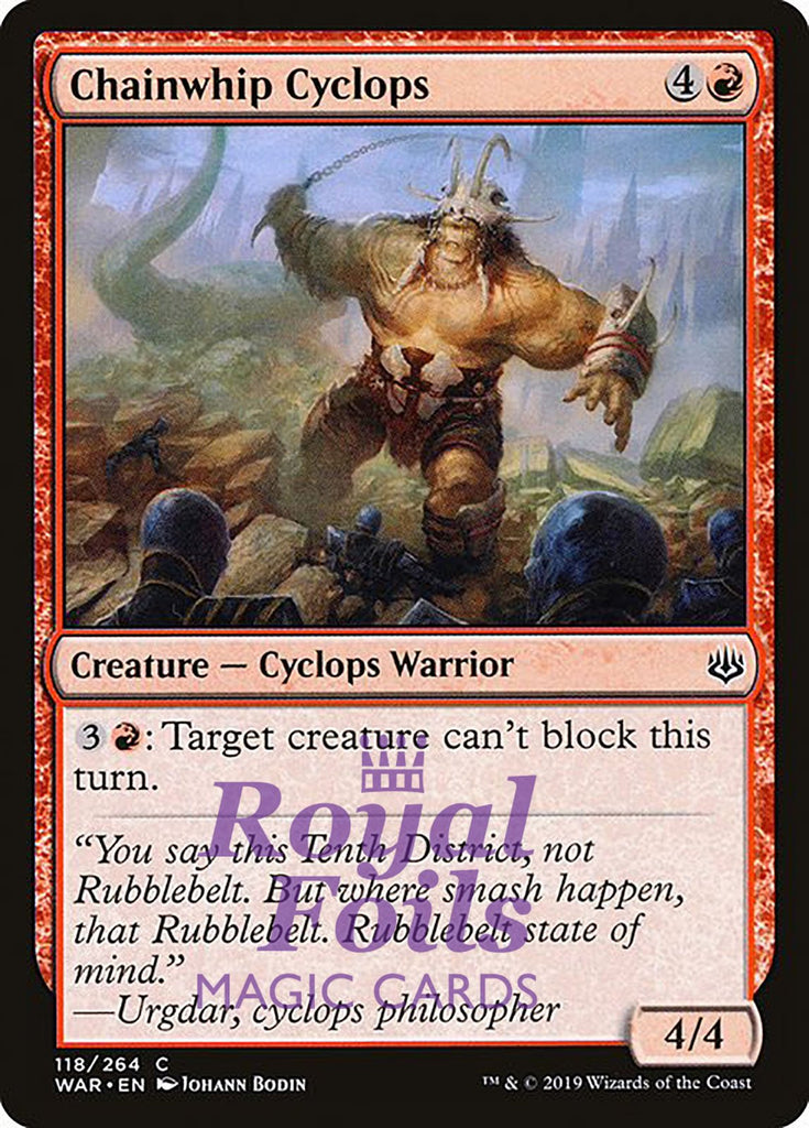 Chainwhip Cyclops 3x FOIL WAR MTG War of the Spark Common MINT red