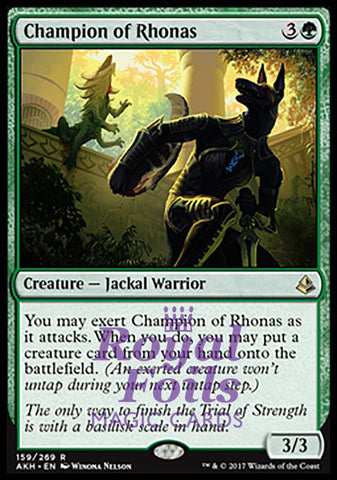 **1x FOIL Champion of Rhonas** AKH MTG Amonkhet Rare MINT green