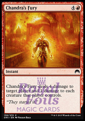 **4x FOIL Chandra's Fury** ORI MTG Magic Origins Common MINT red