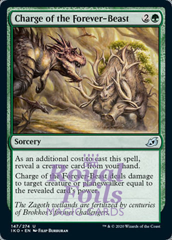 **4x FOIL Charge of the Forever-Beast** IKO MTG Ikoria Uncommon MINT green