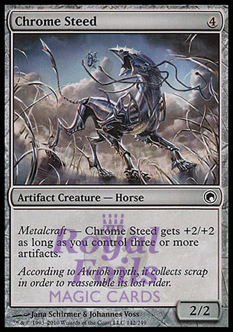 Chrome Steed 4x FOIL SOM MTG Scars of Mirrodin Common MINT artifact