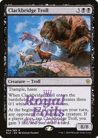 **1x FOIL Clackbridge Troll** ELD MTG Throne of Eldraine Rare MINT black