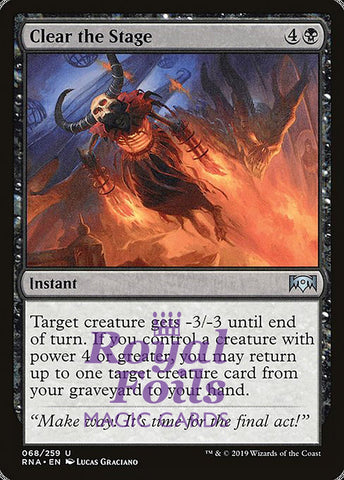 Clear the Stage 4x FOIL RNA MTG Ravnica Allegiance Uncommon MINT black