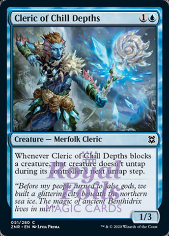 Cleric of Chill Depths 4x FOIL ZNR MTG Zendikar Rising Common MINT blue