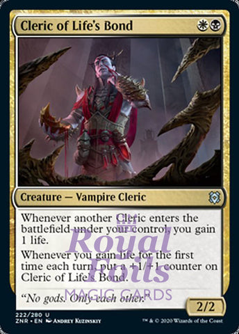 Cleric of Life's Bond 4x FOIL ZNR MTG Zendikar Rising Uncommon MINT white black