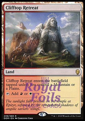 **1x FOIL Clifftop Retreat** DOM MTG Dominaria Rare MINT red white land