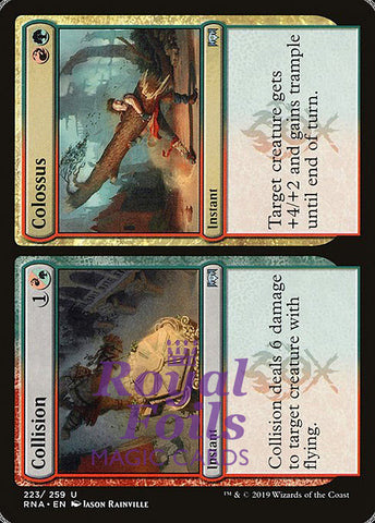 Collision // Colossus 2x FOIL RNA MTG Ravnica Allegiance Uncommon MINT red green