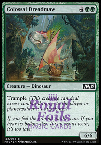 **4x FOIL Colossal Dreadmaw** M19 MTG Core Set 2019 Common MINT green