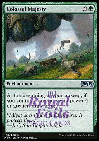 Colossal Majesty 1x FOIL M19 MTG Core Set 2019 Uncommon MINT green