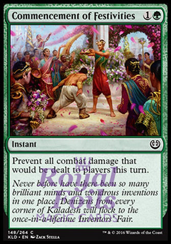 Commencement of Festivities 4x FOIL KLD MTG Kaladesh Common MINT green