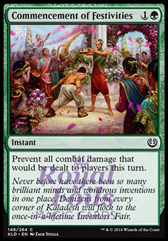 **4x FOIL Commencement of Festivities** KLD MTG Kaladesh Common MINT green