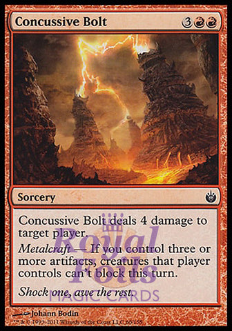 **4x FOIL Concussive Bolt** MBS MTG Mirrodin Besieged Common MINT red