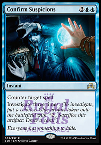 **1x FOIL Confirm Suspicions** SOI MTG Shadows Over Innistrad Rare MINT blue