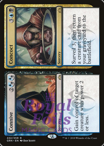 Connive // Concoct 2x FOIL GRN MTG Guilds of Ravnica Rare MINT blue black