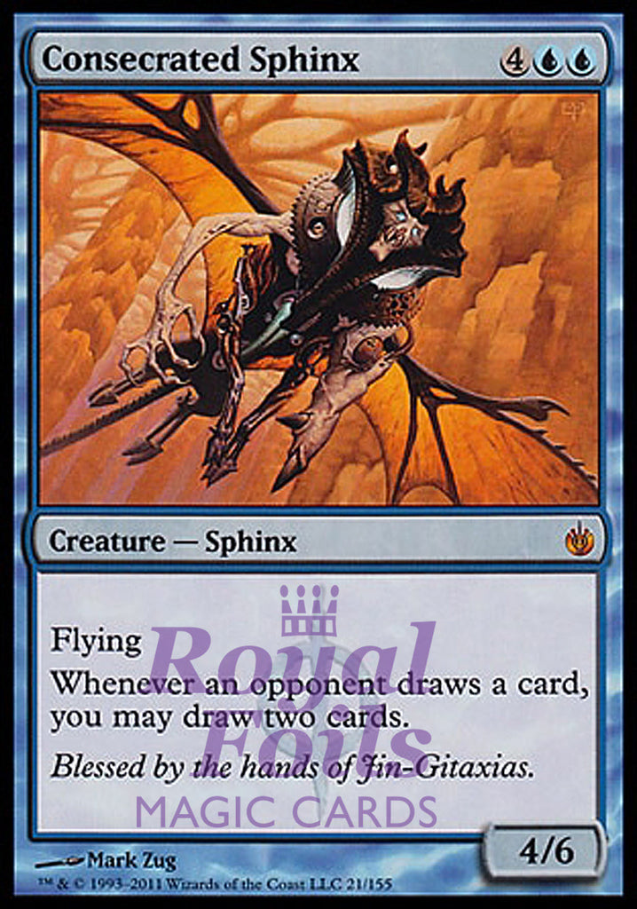 **1x FOIL Consecrated Sphinx** MBS MTG Mirrodin Besieged Mythic MINT blue