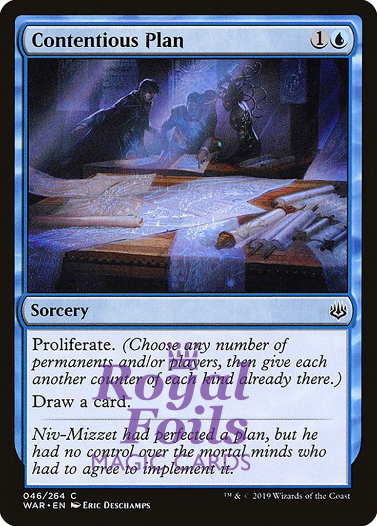 Contentious Plan 1x FOIL WAR MTG War of the Spark Common MINT blue