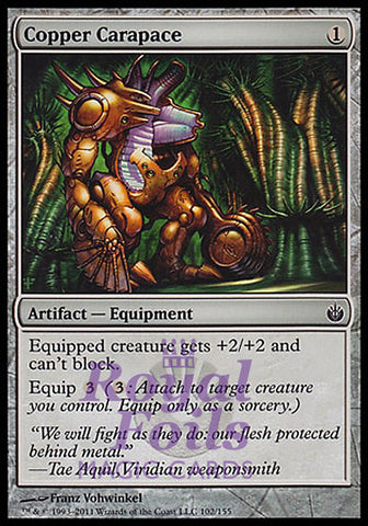 **4x FOIL Copper Carapace** MBS MTG Mirrodin Besieged Common MINT artifact