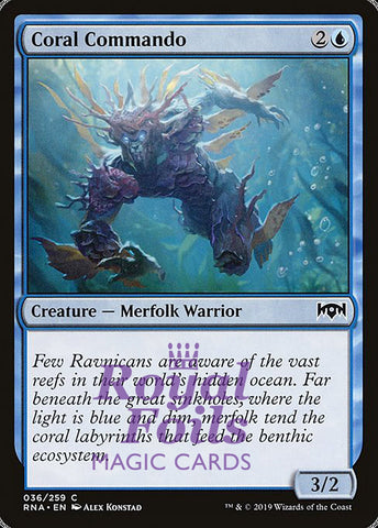 Coral Commando 4x FOIL RNA MTG Ravnica Allegiance Common MINT blue