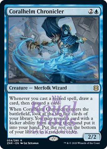 Coralhelm Chronicler 2x FOIL ZNR MTG Zendikar Rising Rare MINT blue