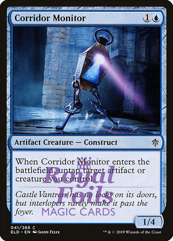 Corridor Monitor 3x FOIL ELD MTG Throne of Eldraine Common MINT blue