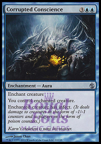 Corrupted Conscience 1x FOIL MBS MTG Mirrodin Besieged Uncommon MINT blue