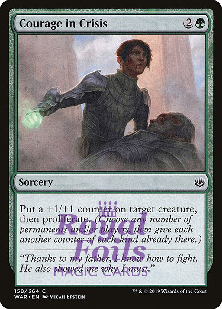 Courage in Crisis 3x FOIL WAR MTG War of the Spark Common MINT green