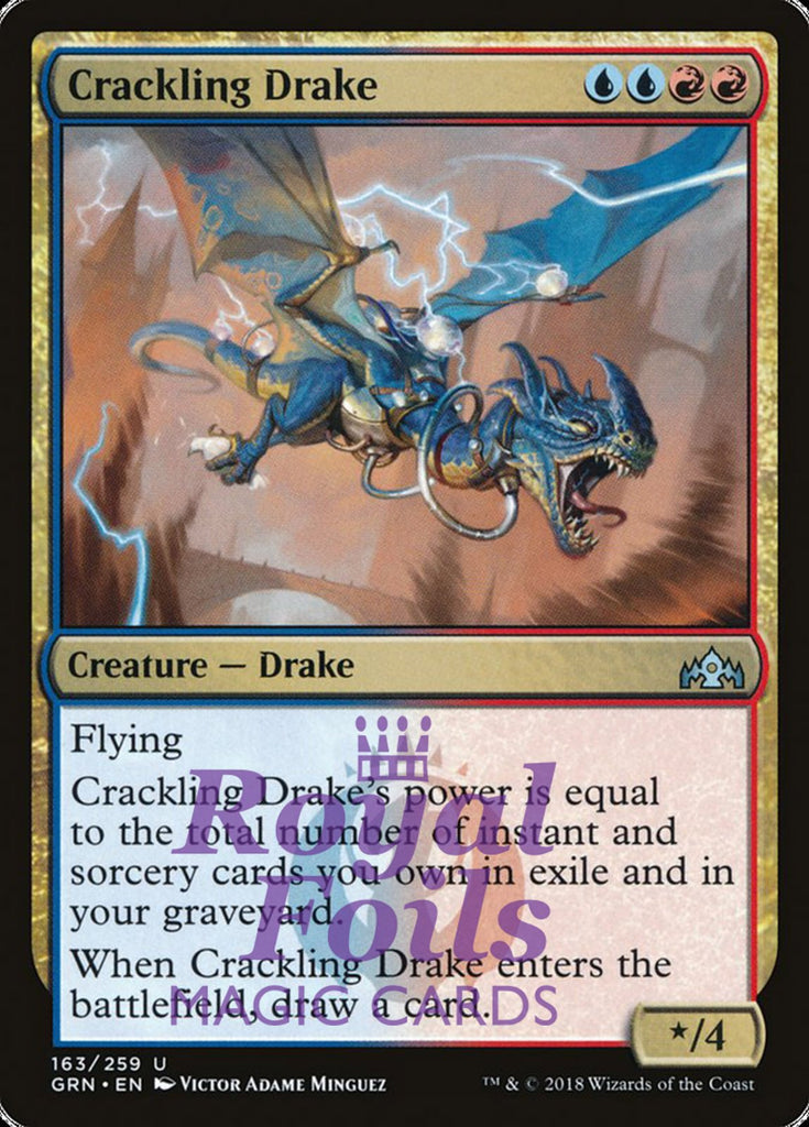 Crackling Drake 1x FOIL GRN MTG Guilds of Ravnica Uncommon MINT blue red