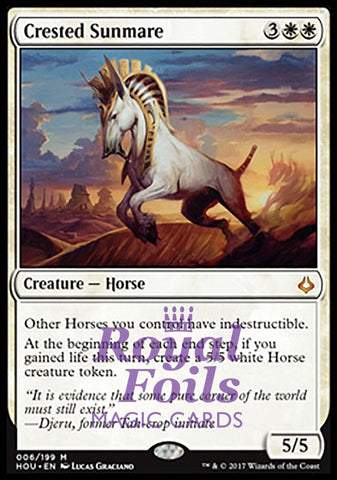 **1x FOIL Crested Sunmare** HOU MTG Hour of Devastation Mythic MINT white