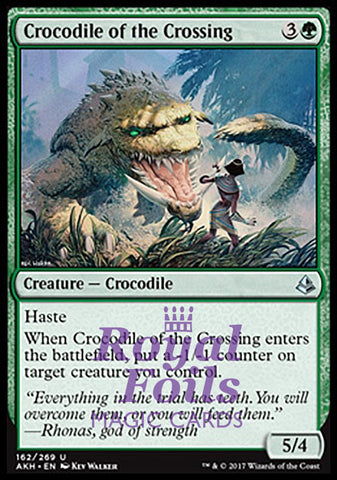 **4x FOIL Crocodile of the Crossing** AKH MTG Amonkhet Uncommon MINT green