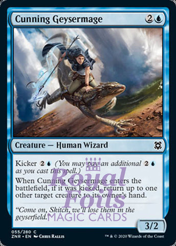 Cunning Geysermage 4x FOIL ZNR MTG Zendikar Rising Common MINT blue