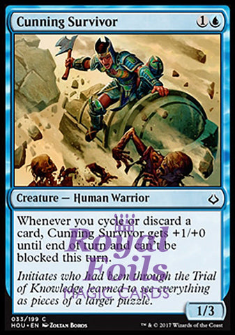 Cunning Survivor 4x FOIL HOU MTG Hour of Devastation Common MINT blue