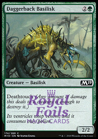 **4x FOIL Daggerback Basilisk** M19 MTG Core Set 2019 Common MINT green