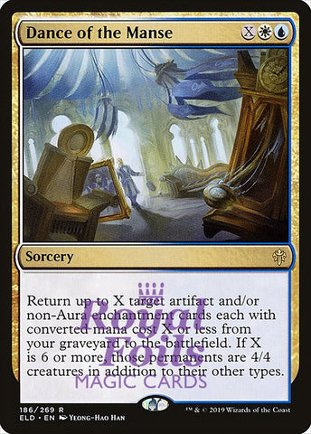 Dance of the Manse 1x FOIL ELD MTG Throne of Eldraine Rare MINT white blue