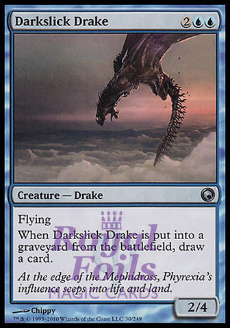 Darkslick Drake 2x FOIL SOM MTG Scars of Mirrodin Uncommon MINT blue