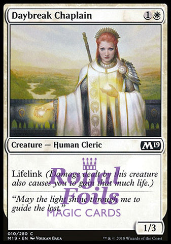 Daybreak Chaplain 4x FOIL M19 MTG Core Set 2019 Common MINT white