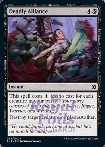 Deadly Alliance 4x FOIL ZNR MTG Zendikar Rising Common MINT black
