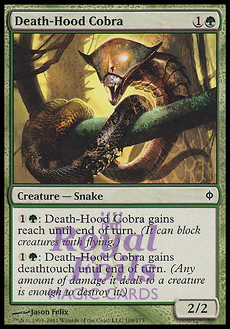 Death-Hood Cobra 4x FOIL NPH MTG New Phyrexia Common MINT green