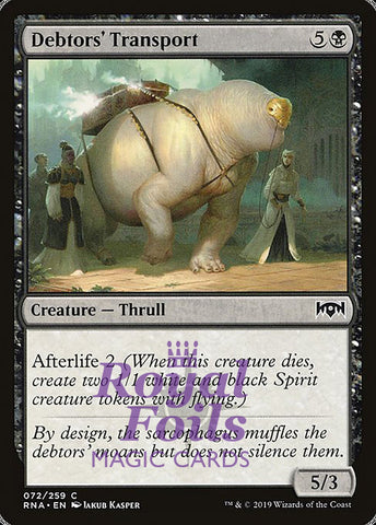 Debtors' Transport 4x FOIL RNA MTG Ravnica Allegiance Common MINT black